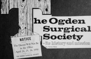 A black and white photo of the ogden surgical society.