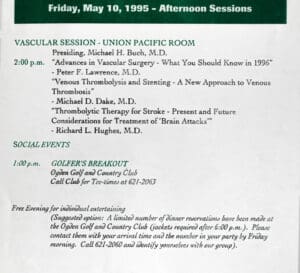 A program for the afternoon session of the course.