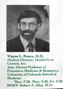 A black and white photo of dr. Wayne peters