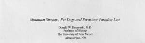 A paper with the title of dreams, pet dogs and parasites.