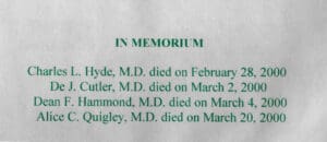 A green and white memorial page with the names of people who died on march 2 1, 2 0 1 8.