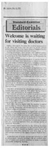 A page of an article about the medical profession.