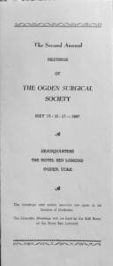 A black and white photo of the ogden surgical society.